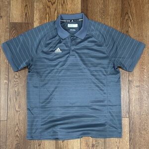 Adidas Men's Gray Polo Shirt with Stripes